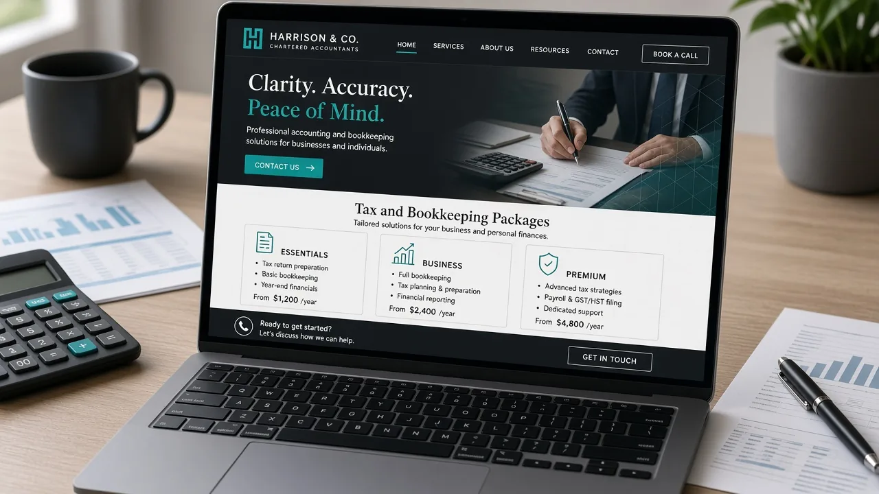 Website mockup accountant