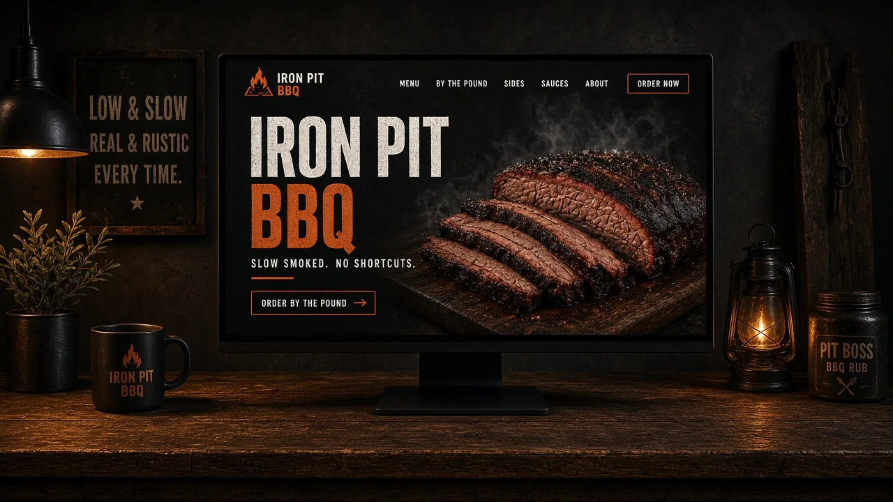 Website mockup bbq