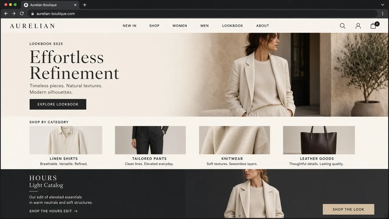 Website mockup boutique