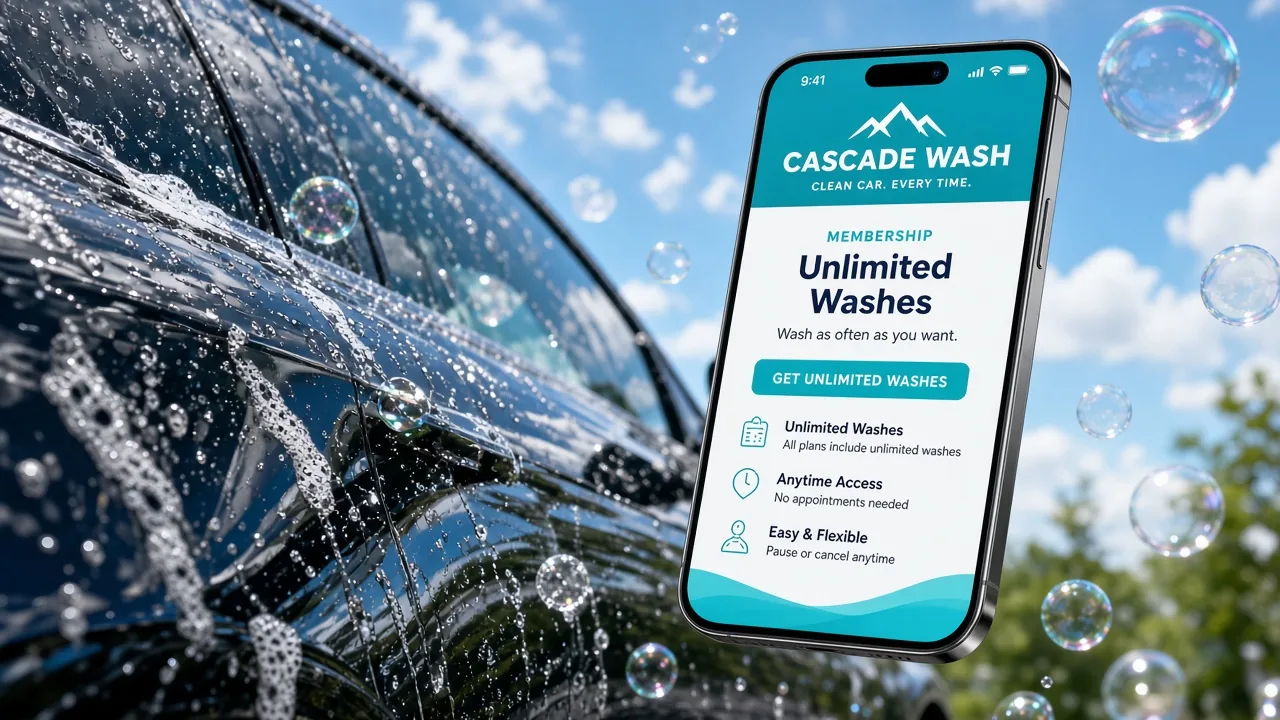 Website mockup carwash
