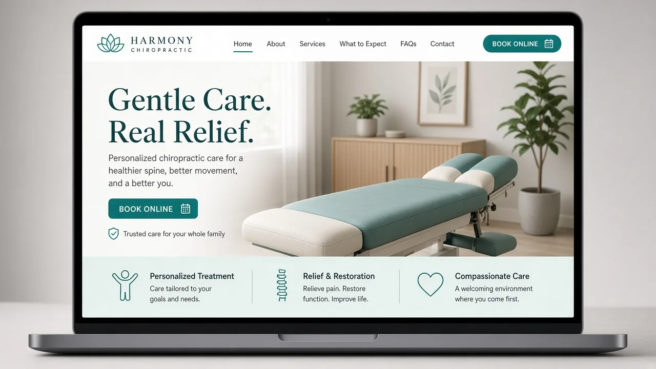 Website mockup chiro
