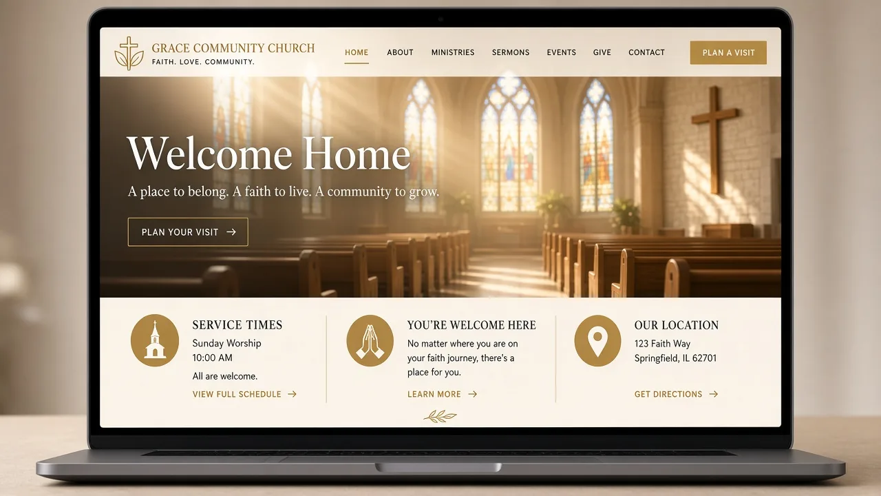 Website mockup church