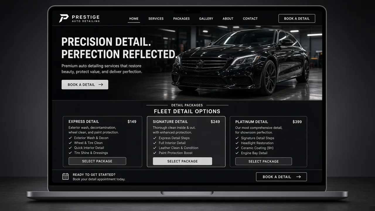 Website mockup detail