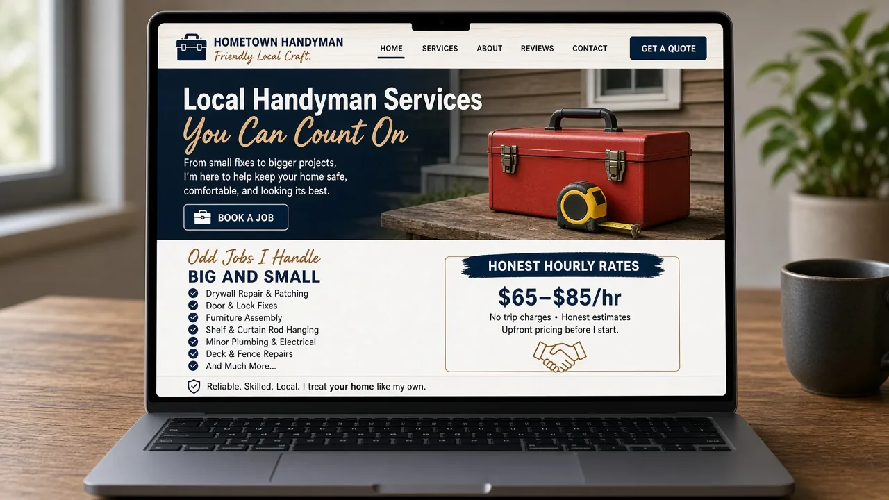Website mockup handyman