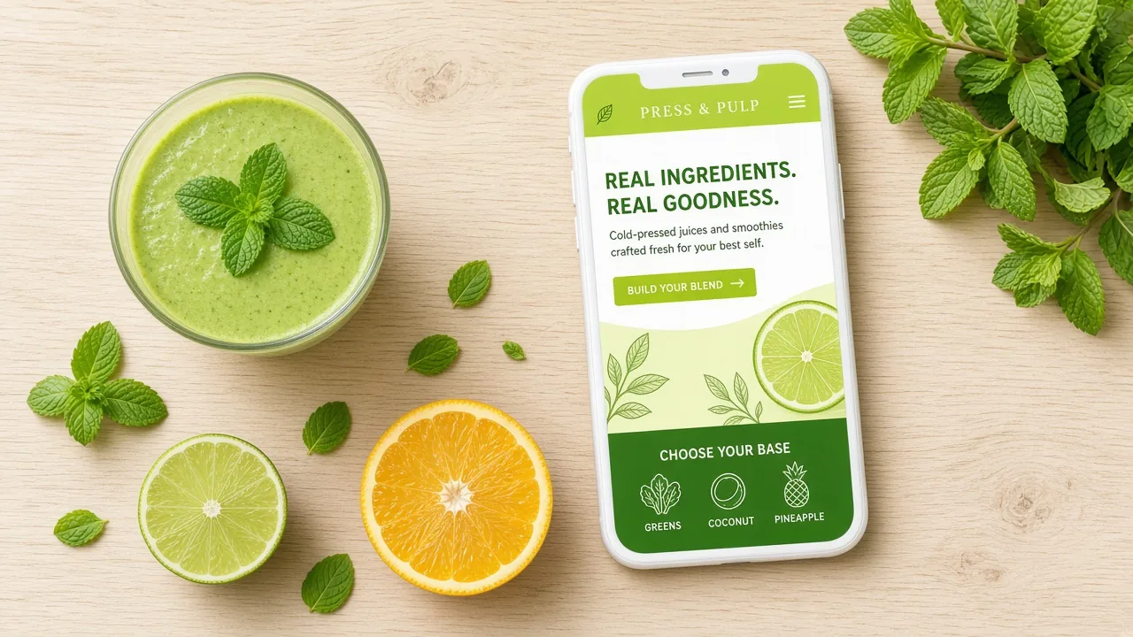 Website mockup juice
