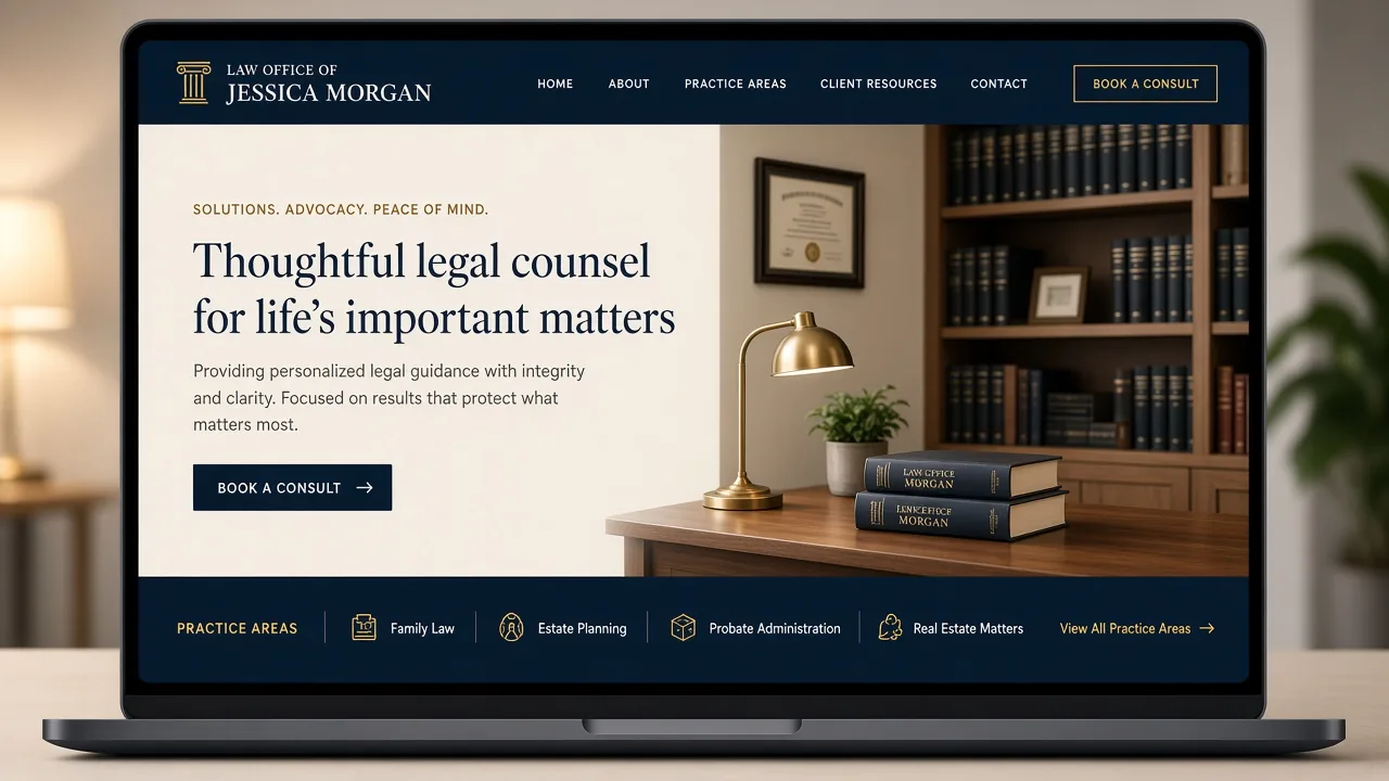 Website mockup lawyer