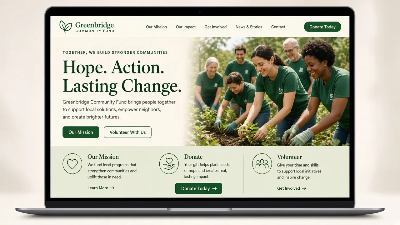 Website mockup nonprofit
