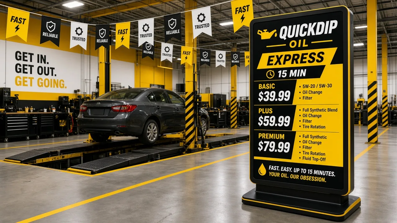 Website mockup oilchange