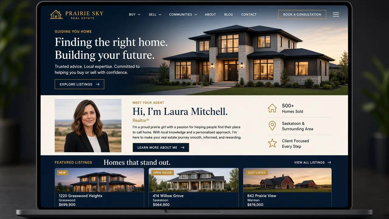 Website mockup realtor
