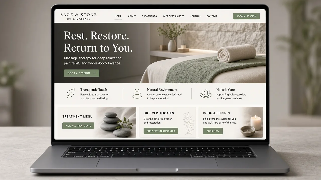 Website mockup spa
