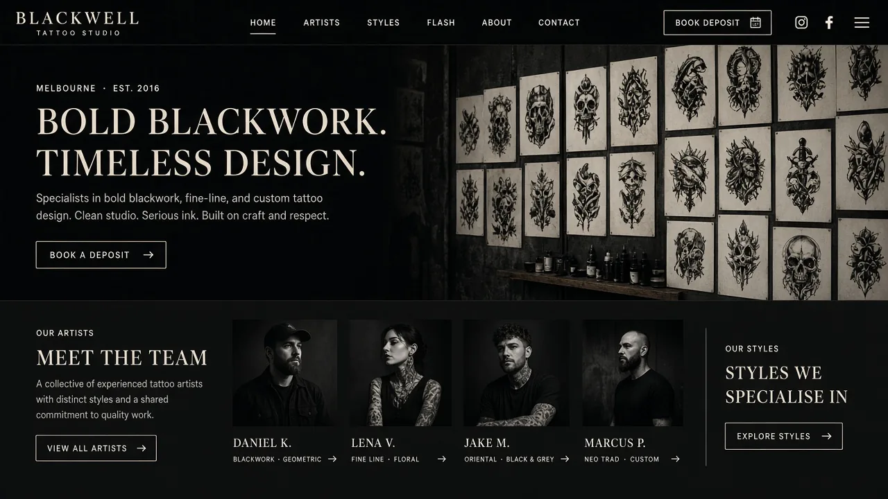Website mockup tattoo