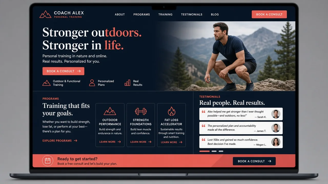 Website mockup trainer